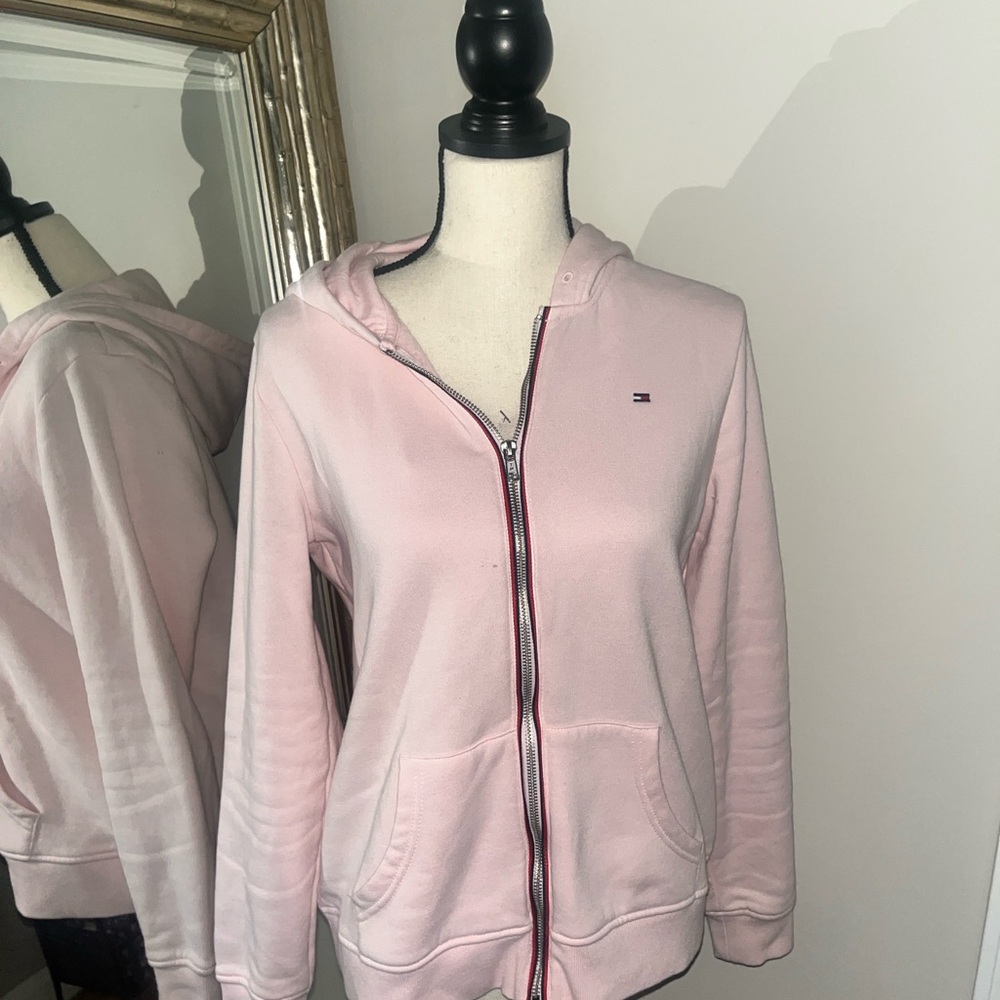 Tommy Hilfiger Women's Light Pink Zip-Up Hoodie
